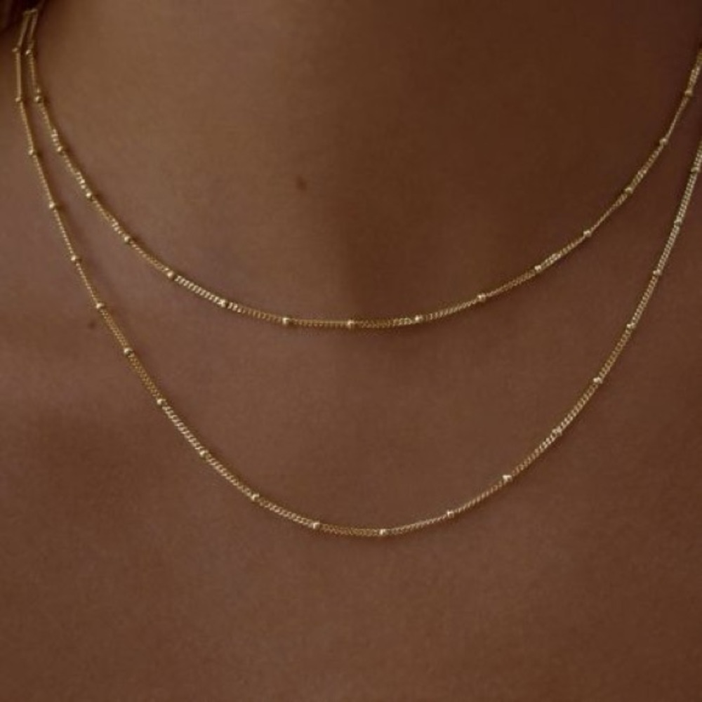 KATE MIDDLETON'S SPELLS OF LOVE DOUBLE STRAND BEADED SATELLITE CHAIN NECKLACE